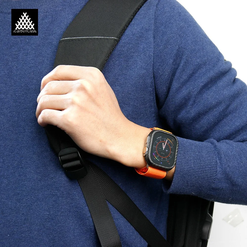 Фото Для Apple Watch Ultra 1 2 49 мм кованый/3k глянцевый/матовый чехол из настоящего углеродного волокна для iWatch S7 S8 S9 S10 4245 46 мм легкий чехол №3