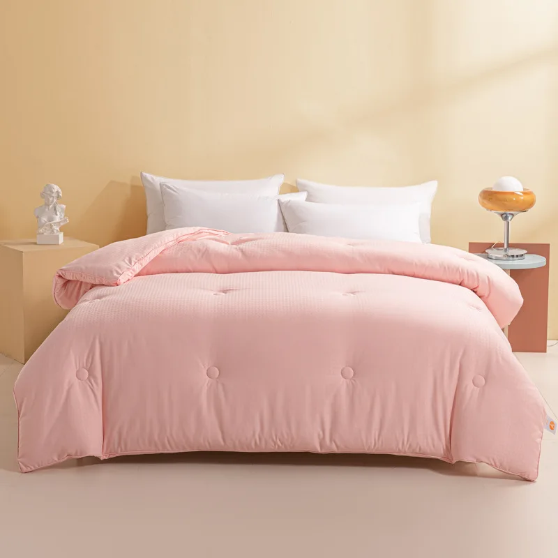 

Хлопковое жаккардовое теплое одеяло класса А с однотонными краями, зимнее одеяло, весенне-осеннее одеяло, одеяло с сердечником, всесезонное одеяло