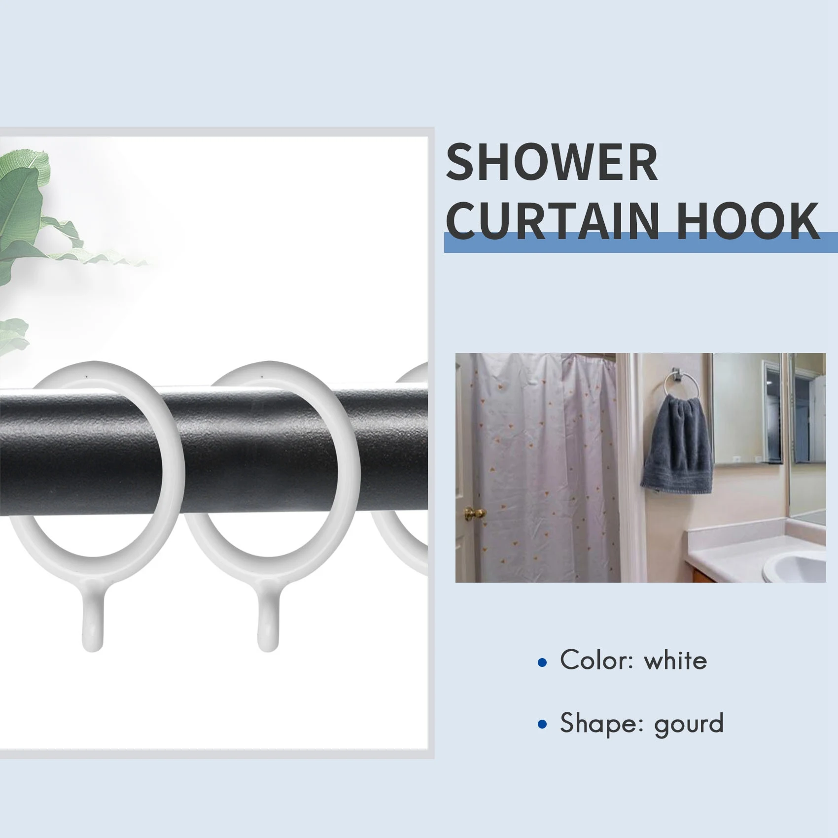 20 белых внутренних пластиковых кольца для штор диаметром 25 мм