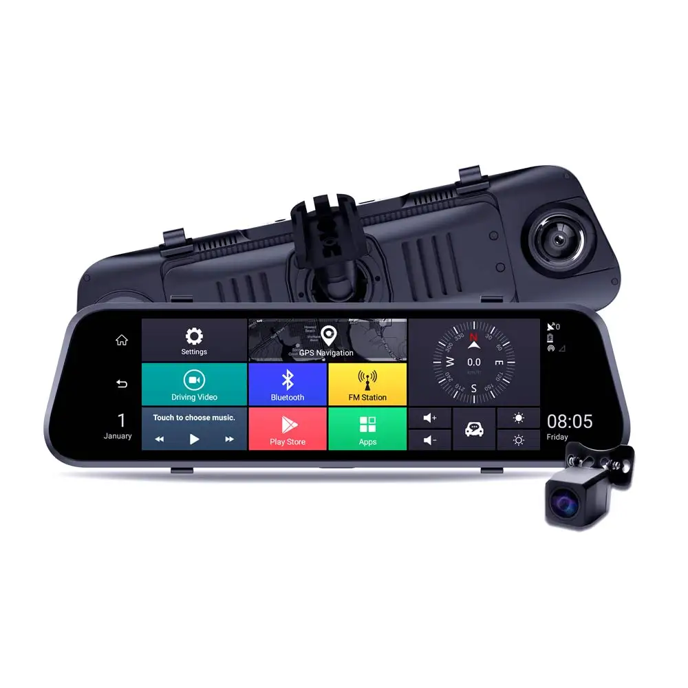 

9.66 Inch Car DVR Camera Stream Media Rearview Mirror 4G FHD 1080P Android DVR