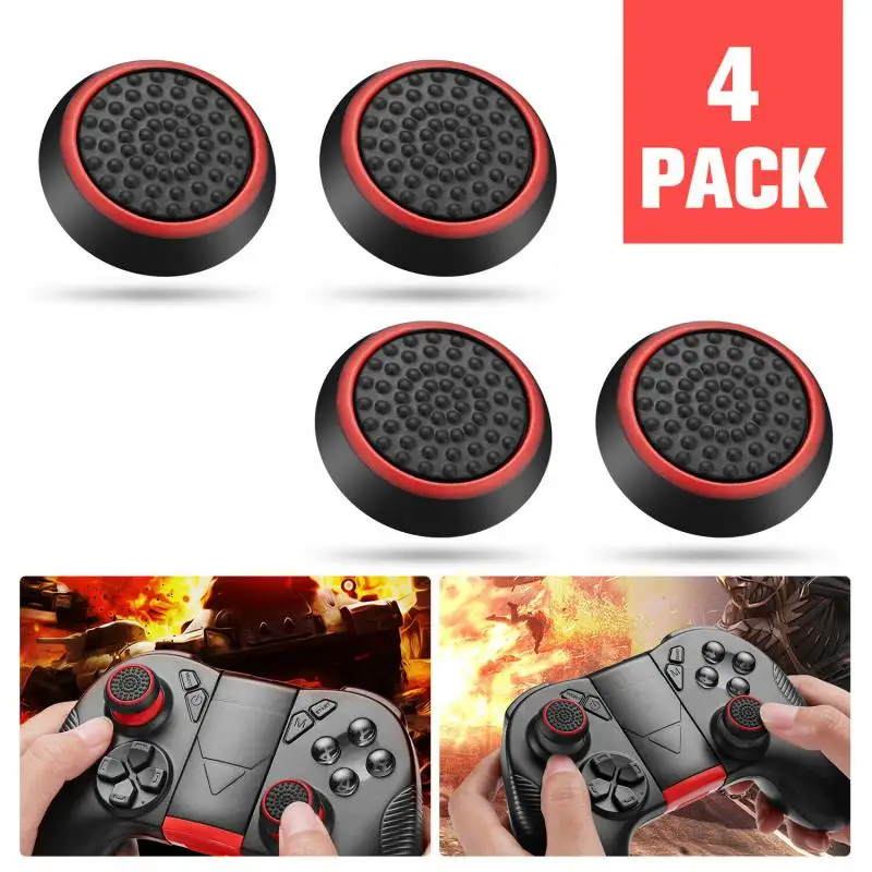 Black  Red Joystick Thumbstick Silicone Thumb Rocker Cap Waterproof Non-slip Controller Game Accessory Padded 4pcs/10pcs Smooth images - 6