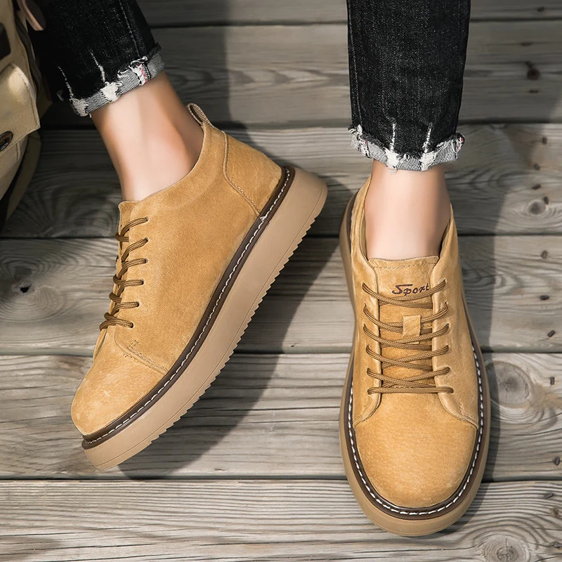 

2023 Men's Oxford Shoes Brand Suede Leather Shoes Vintage Slip-on Classic Casual Men Driving Shoes Wedding Shoes Pointed