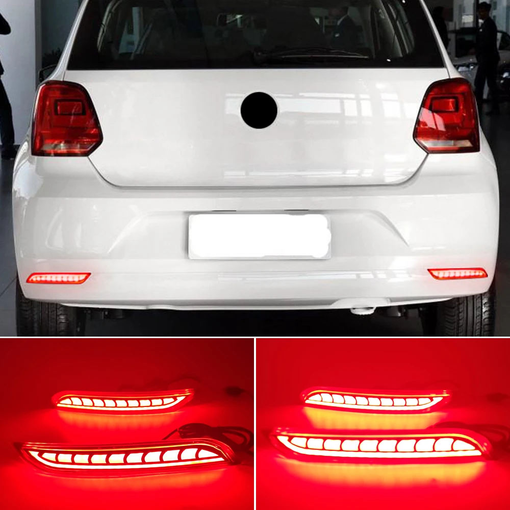 2 шт. Светодиодный отражатель для Volkswagen VW Polo 2014 2015 2016 2017 2018 задний противотуманный