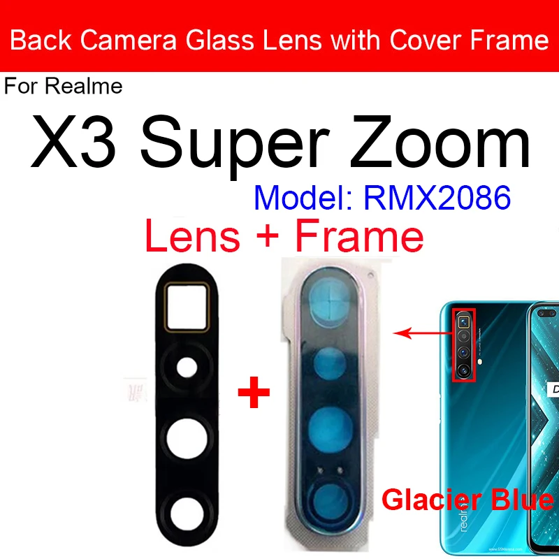 Рамка объектива задней камеры для Realme X50 X3 Super Zoom 5G стеклянная крышка сменный