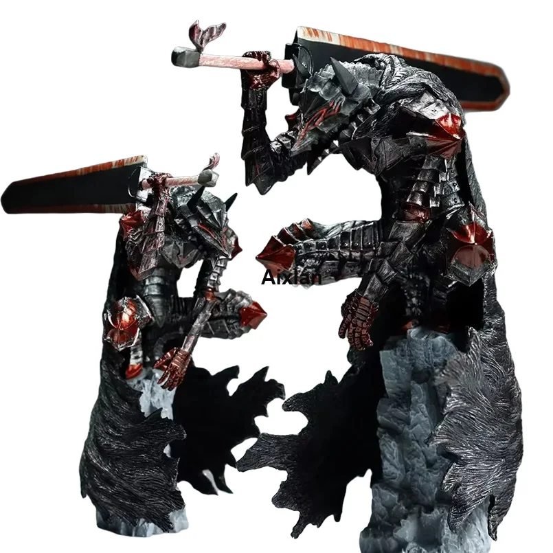 

25cm Berserk Guts L Anime Figure Guts Berserker Armor PVC Statue Action Figurine Model Berserk Black Swordsman Figurine Toys