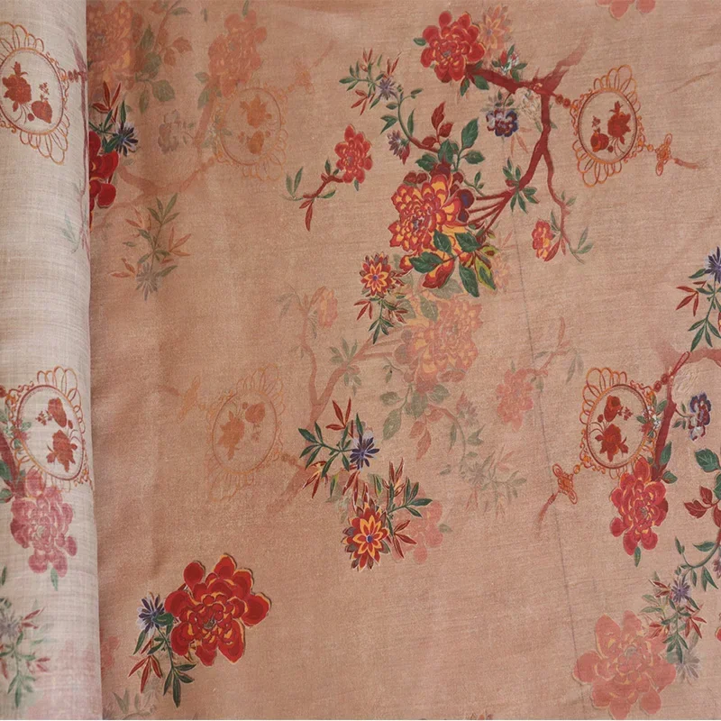50X140 см Цветочная Высококачественная льняная ткань из натурального чистого рами