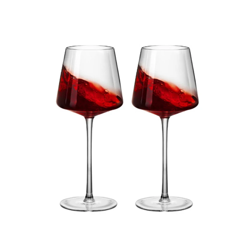 Хрустальный бокал для вина ручной работы красного стеклянный с искусством