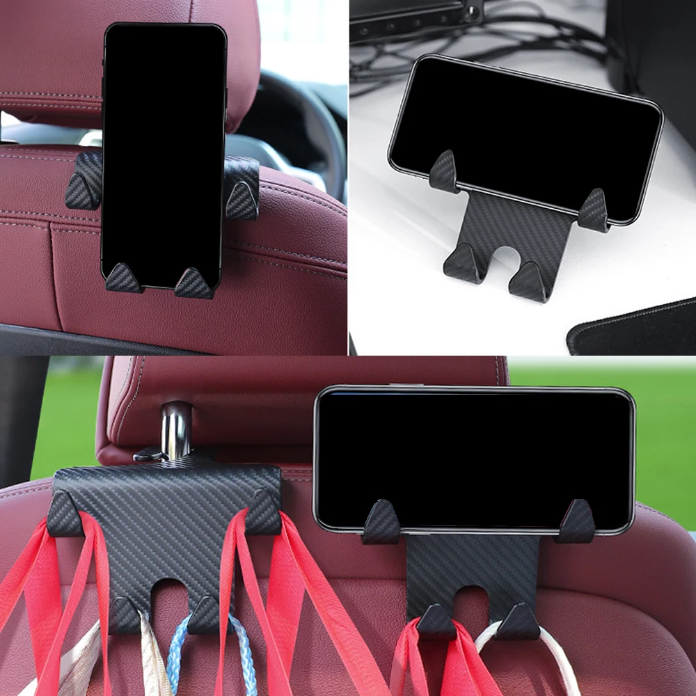 Органайзер на подголовник сиденья универсальный держатель из углеродного
