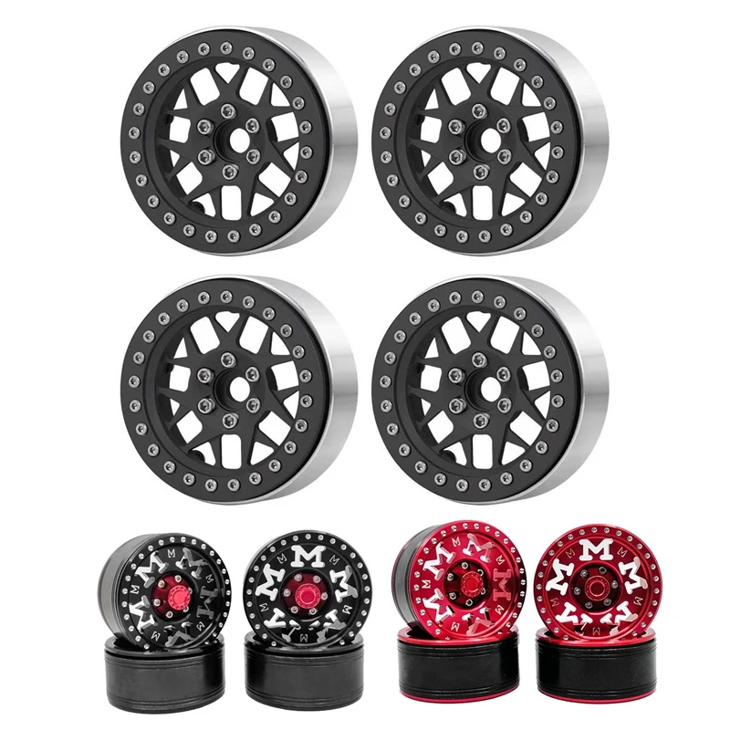 

4PCS Metal Wheel Rim Wheel Hub Beadlock Wheels For 1/10 RC Crawler Axial SCX10 TRX4