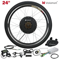 voilamart 24 48v 1000w electric bicycle conversion kit e bike motor rear wheel with lcd meter