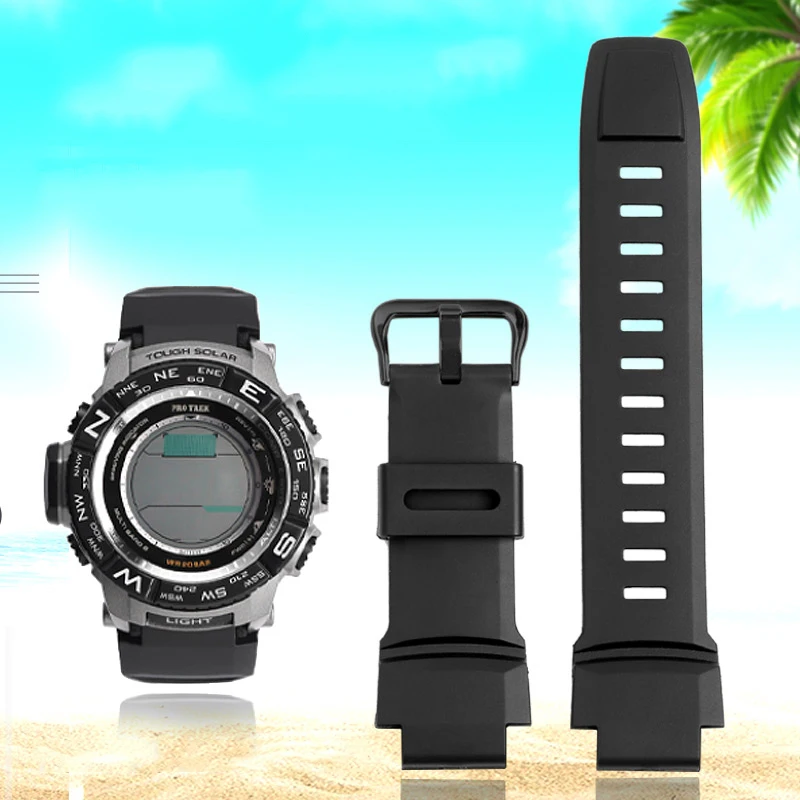 

Rubber Sports Watch Strap For Casio PROTREK PRW-3500/2500/5100 PRG-260/550 Replacement Black Bracelet 18mm Silicone WatchBands