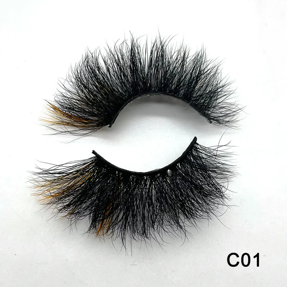 

3D Mix Color False Lashes Ombre Natural Long Colorful Eyelashes Bulk Dramatic Makeup Fake Lash Party Colored Lashes for Cosplay