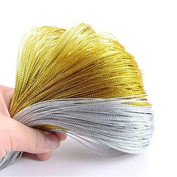 

100Meter Rope Gold Silver No Elasticity Cord Gift Packaging String For Jewelry Making DIY Braid Bracelet Labels Mark Lanyard