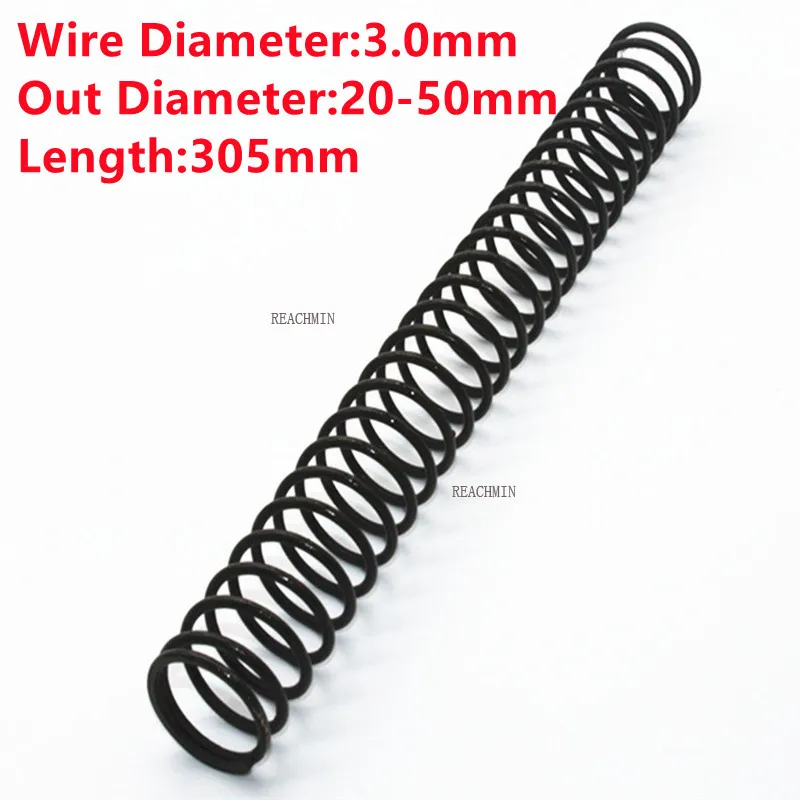 

Оптовая продажа, стальная пружина с длинной пружиной для машины, 3 мм проволока диаметром * 20/22/25/30/32/35/40/45/50 мм, внешний диаметр * 305 мм, Длина