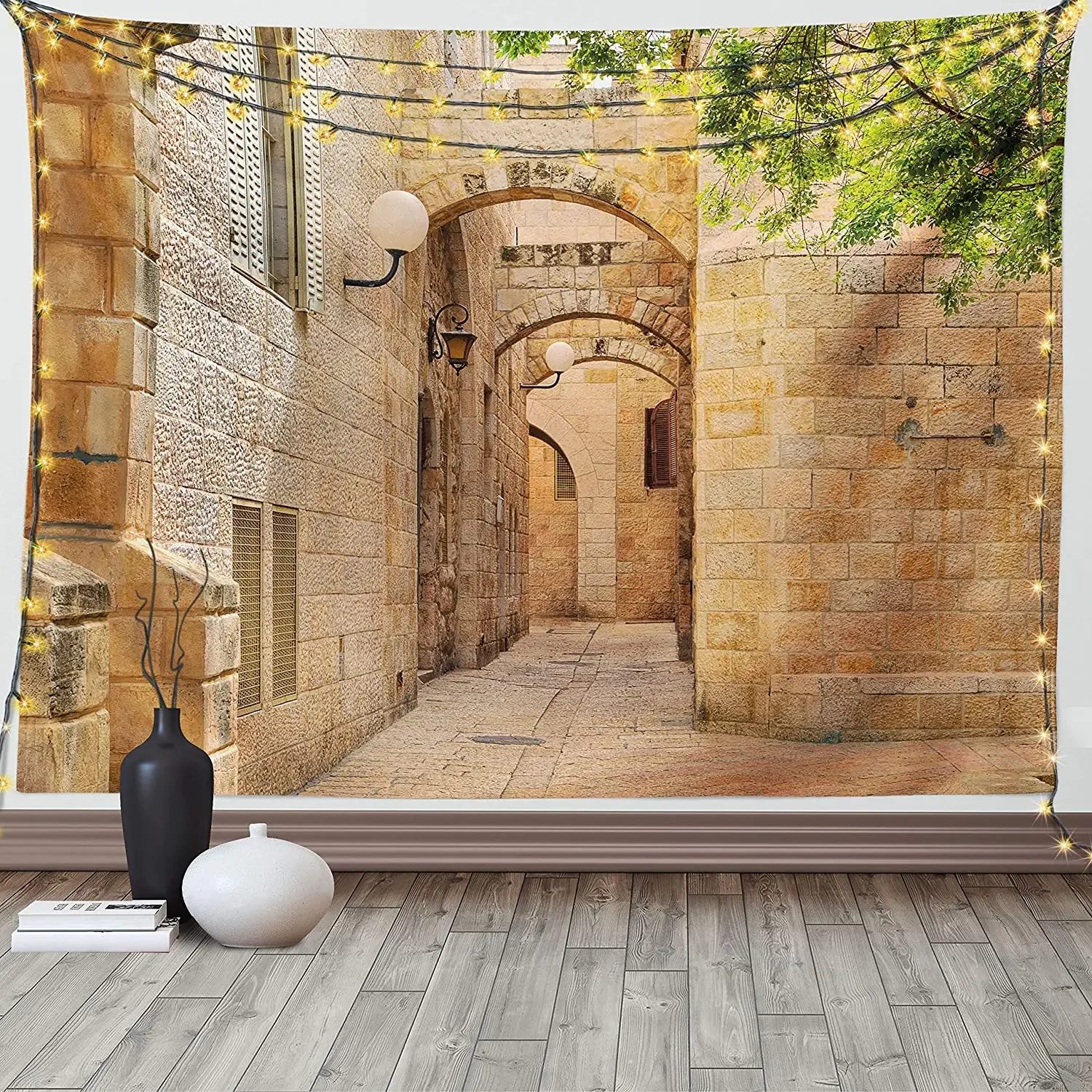 Восток Израиль здания улицы домики пейзаж от Ho Me Lili гобелен настенный для