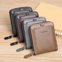 fashion new wallet mens short small multifunctional hand card holder pu business zipper purse fashion high quality casual