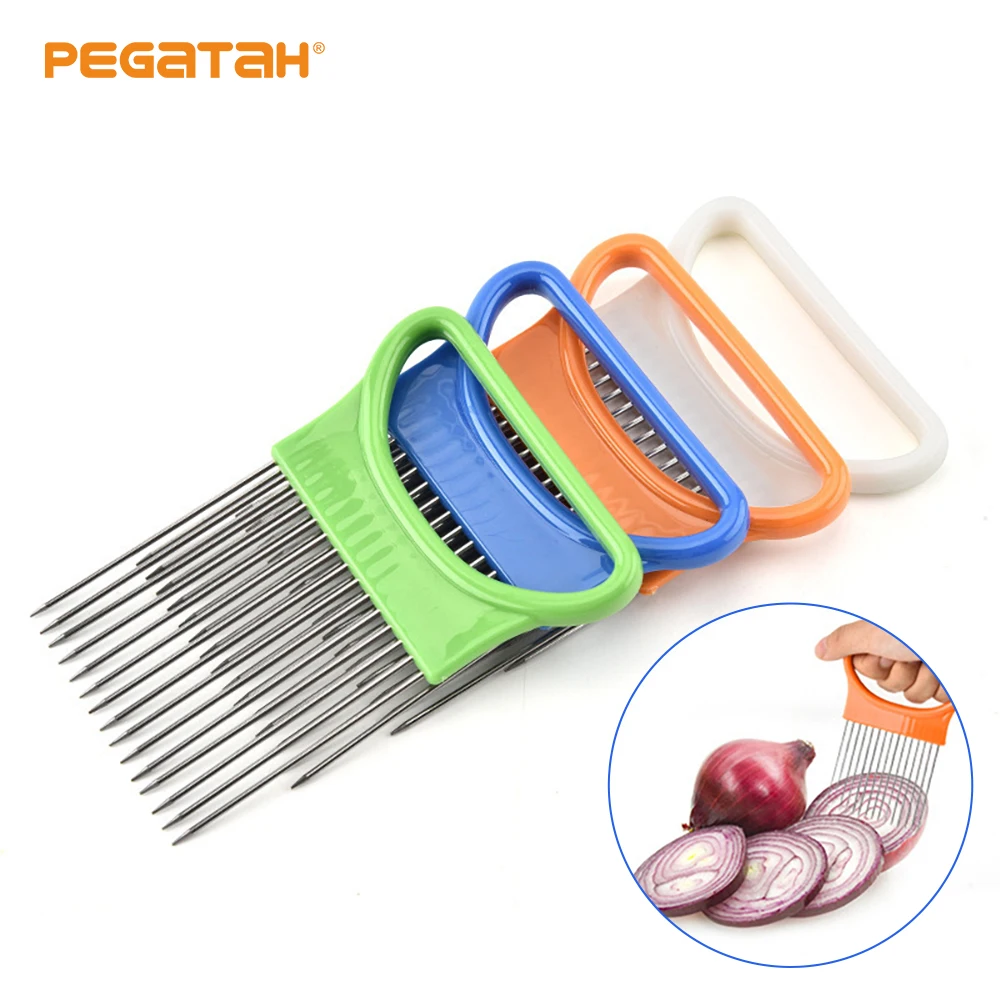 

Stainless Steel Onion Handheld Simple Slicer Fruit Vegetable Cutter Potato Kitchen Tool Bar Accessories Cooking Kitchen Items