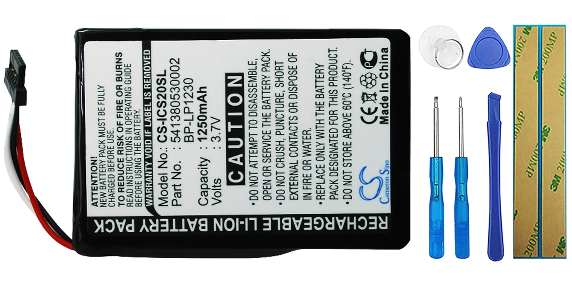 

Cameron Sino 1250mA Battery for Navman S20 541380530002, BP-LP1230/11-A0001 U