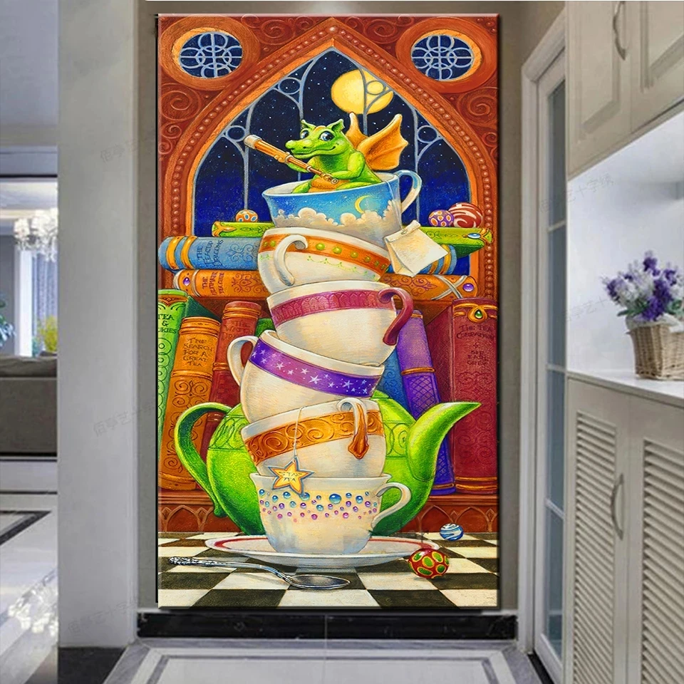 

Meikeke мультфильм 5D Сделай Сам алмазная живопись зеленая рамка фотомозаика полная Алмазная вышивка распродажа большая