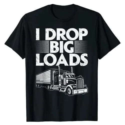 

Funny Trucker Design for Men Women Semi Truck Driver Lover T-Shirt Gifts Short Sleeve Blouses Graphic Tee Tops Basics Outfits