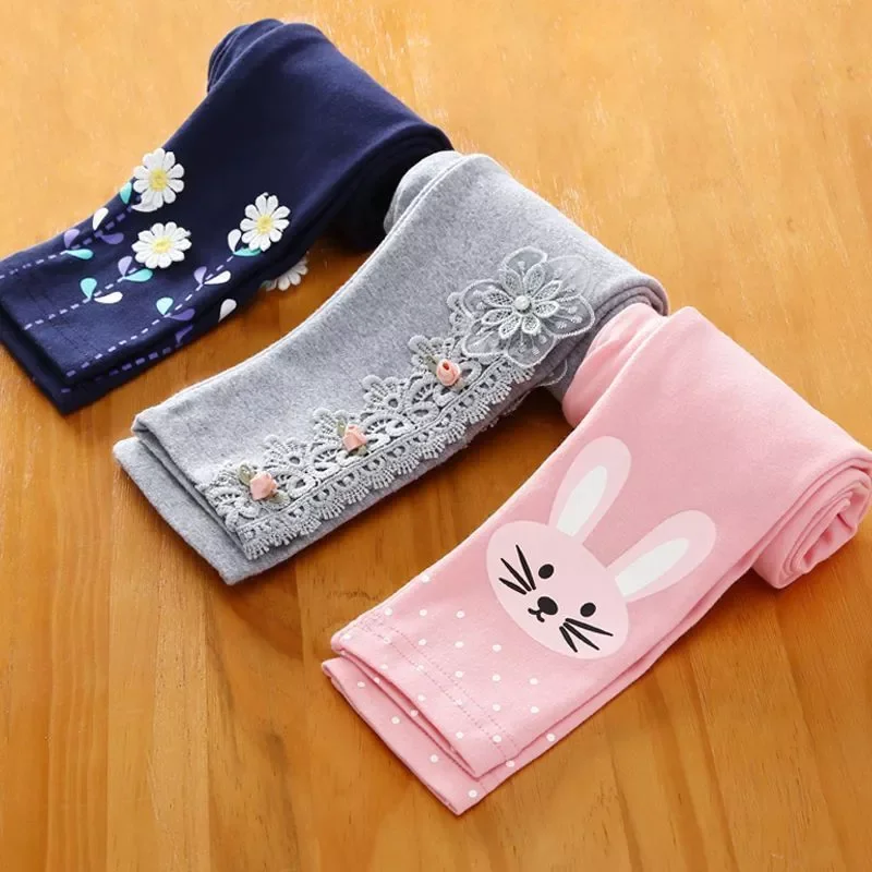 

Girls Leggings Cotton Trousers Fille Kids Pants Girls Pants Skinny Print Cartoon Pattern Children Leggings Trousers