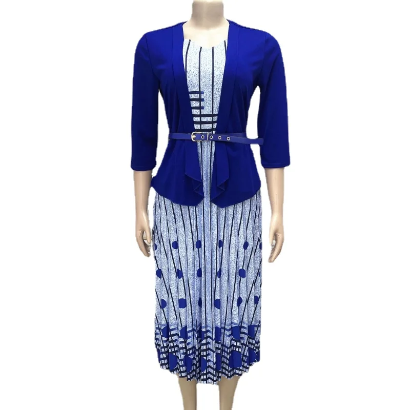 

2023 African Dresses 2 Pieces Set For Women Africa Dashiki Print Dress Jacket Suit Elegant Ladies Office Overalls Clothing