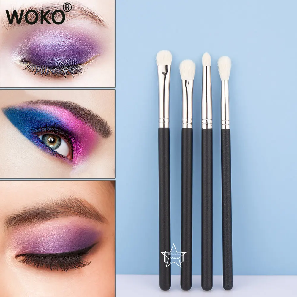 

1/4pcs Makeup Eyeshadow Brush Eye Shadow Smudge Crease Blending Brush Goat Hair Eye Shadow Liquid Cream Powder Make Up Tool