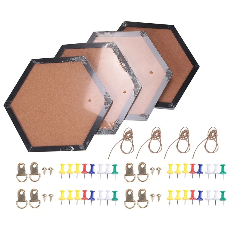 

Best 4 Packs Cork Board Pin Board, Cork Boards For Walls With Frame, Decorative Black Bulletin Board For Office, School