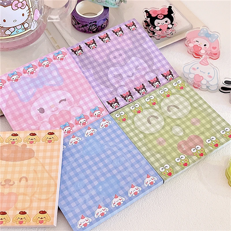 

Стикер с мультяшным рисунком My Melody Kuromi Posted-it стикер для заток меток студенческий блокнот для записей стикеры канцелярские принадлежности д...