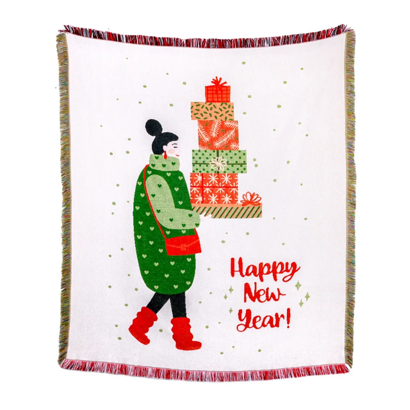 Рождественский Стиль Гобелен Одеяло Водонепроницаемый Коврик Для Пикника Чехол