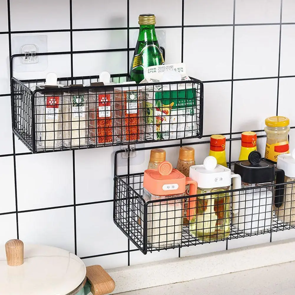 

Kitchen Bathroom Wall Mounted Storage Rack Toiletries Toothbrushes Tableware Shelves Shelf Bottles Towels Toilet Spices Sha U1P2