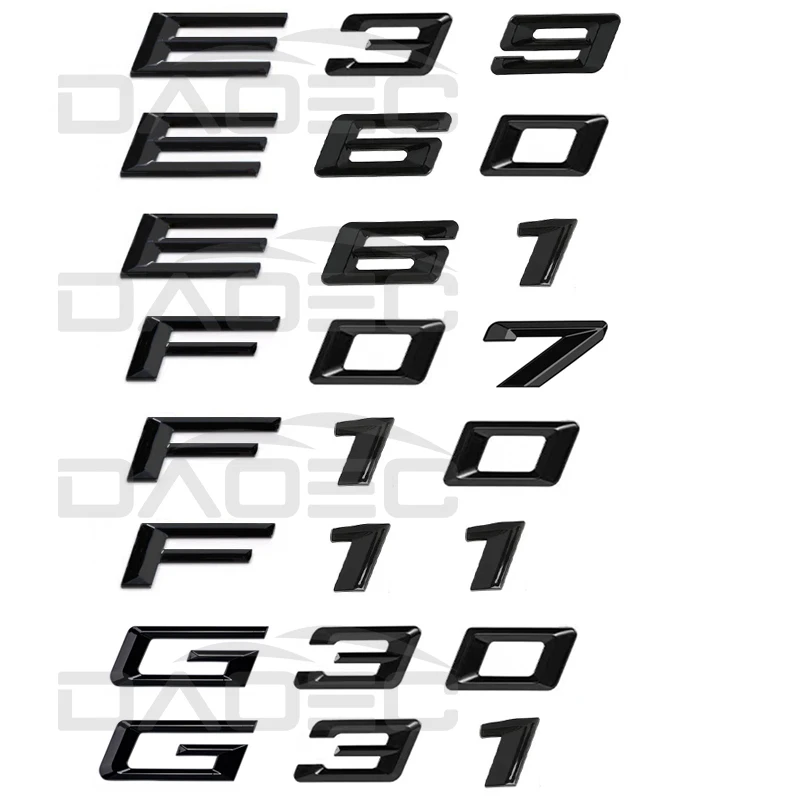 

Car Chassis Code ABS Letters Badge Emblem Decals Styling Sticker For BMW 5 Series E39 E60 E61 F01 F10 F11 G30 G31 Accessories