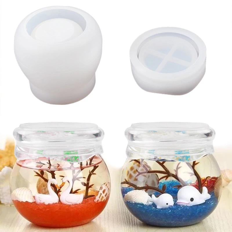 

Pudding Jar with Cover Resin Molds DIY World In A Bottle Epoxy Resin Craft Container Bottle Silicone Mold
