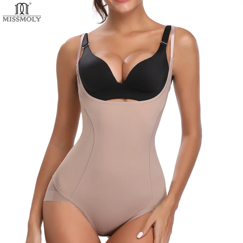 Women Shapewear Sexy See Through Seamlss Bodysuits MISS MOLY Underbust Abdomen Reducer Shaper Waist Trainer Butt Lifter Fajas