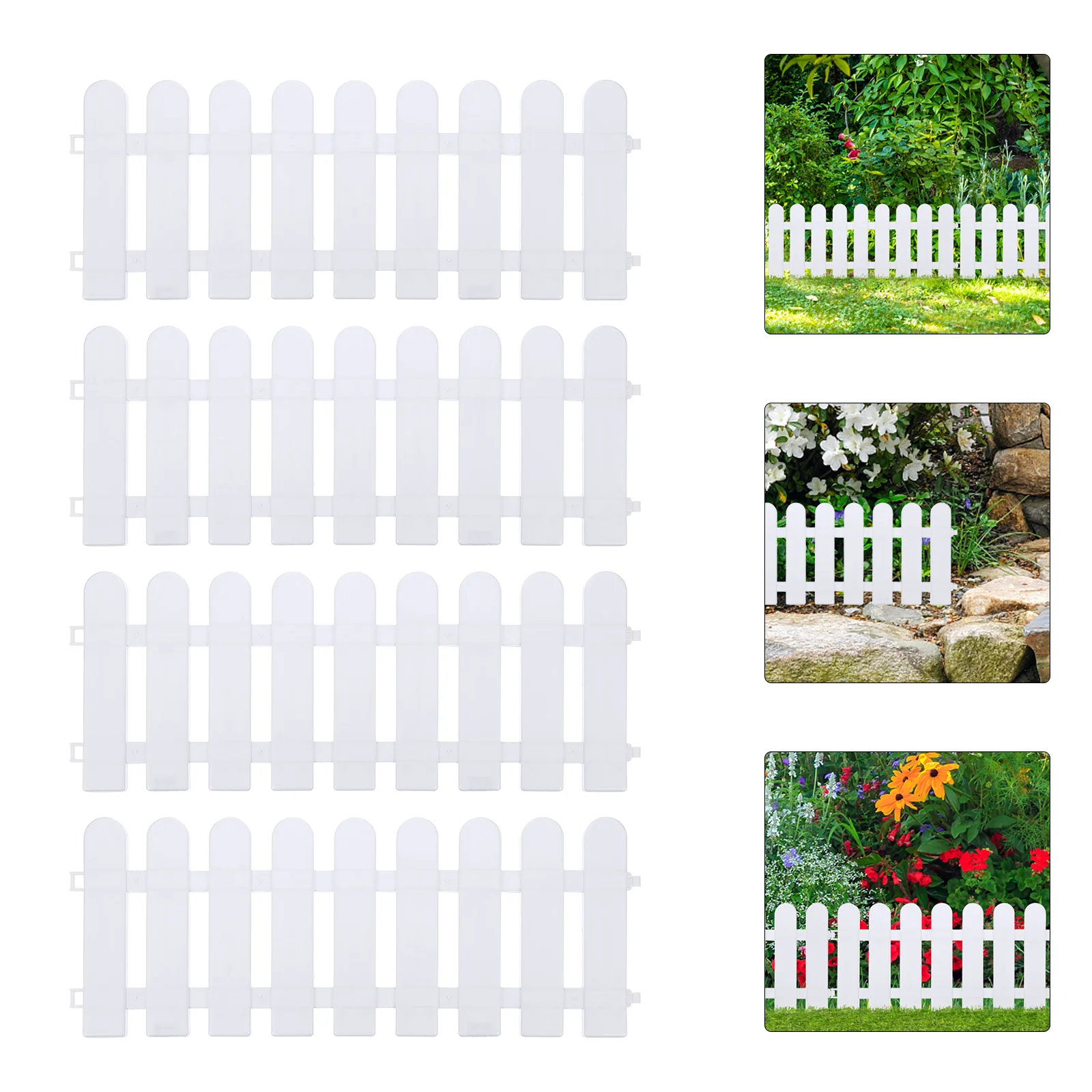 

4 Pcs Garden Fence Fences Path Mini Plants DIY Decorative Courtyard Panel Plastic Border Outdoor sessions of the