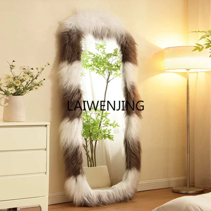SGF зеркало всего тела бытовое напольное принцесса ветер плюшевое для спальни в