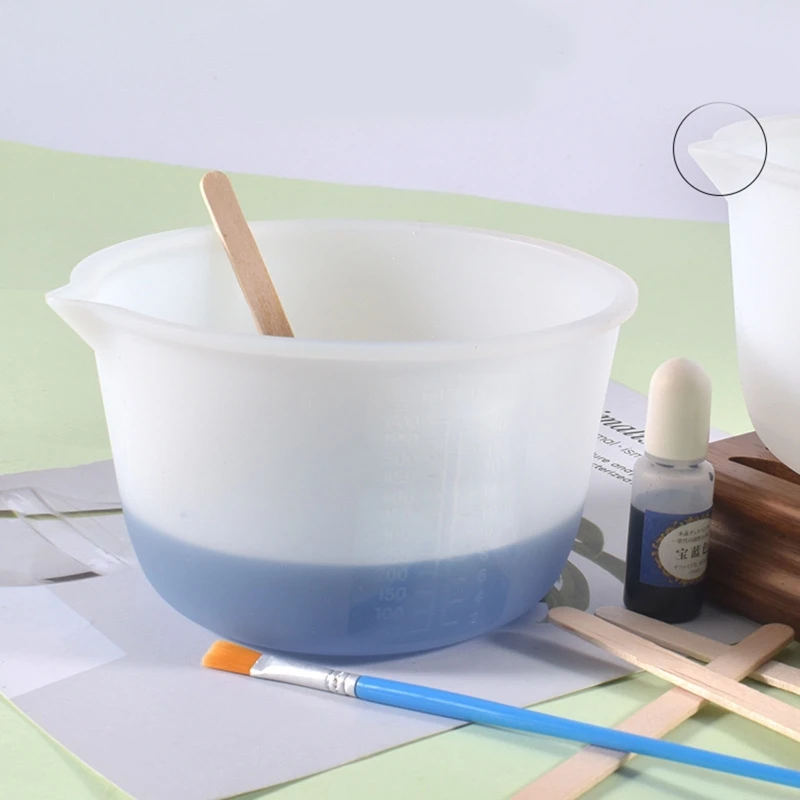 

Многофункциональные силиконовые чашки для смешивания, 600 мл, антипригарные мерные чашки для рукоделия, эпоксидная смола, литье, искусство, р...