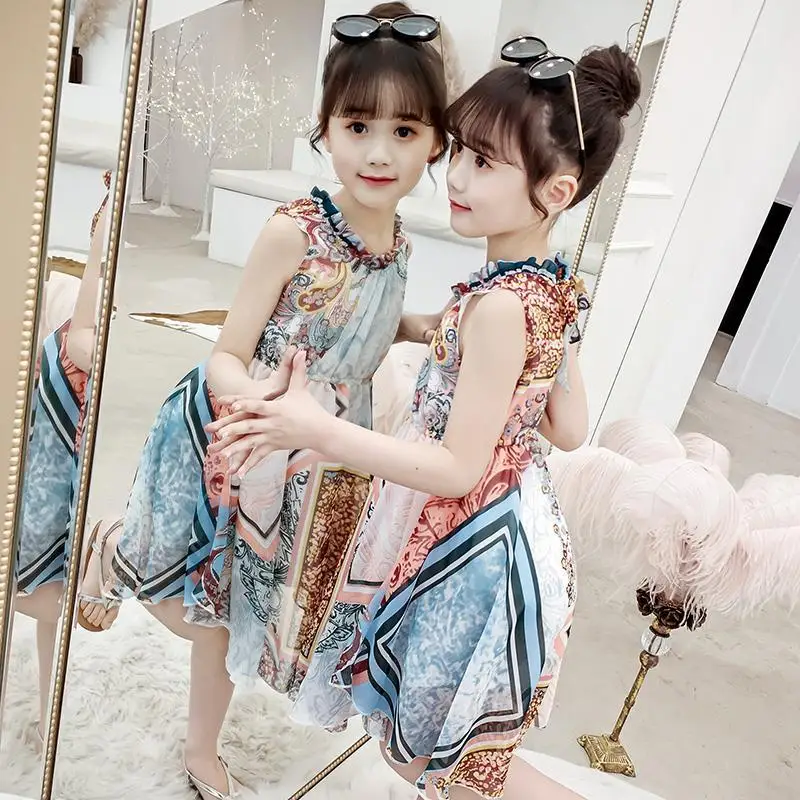 

Girls Dress Bohemian Summer Dress for Girls Casual Girls Beach Sundress Teenage Kids Teen Clothes 2 4 6 8 10 11 12 Year 2023 New