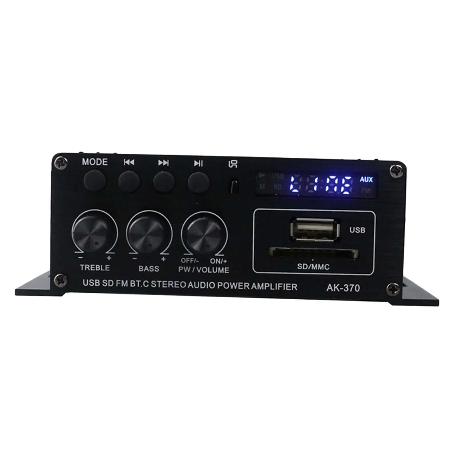 

Усилитель мощности, USB, SD, BT, FM, 12-24 В, 2,0 каналов