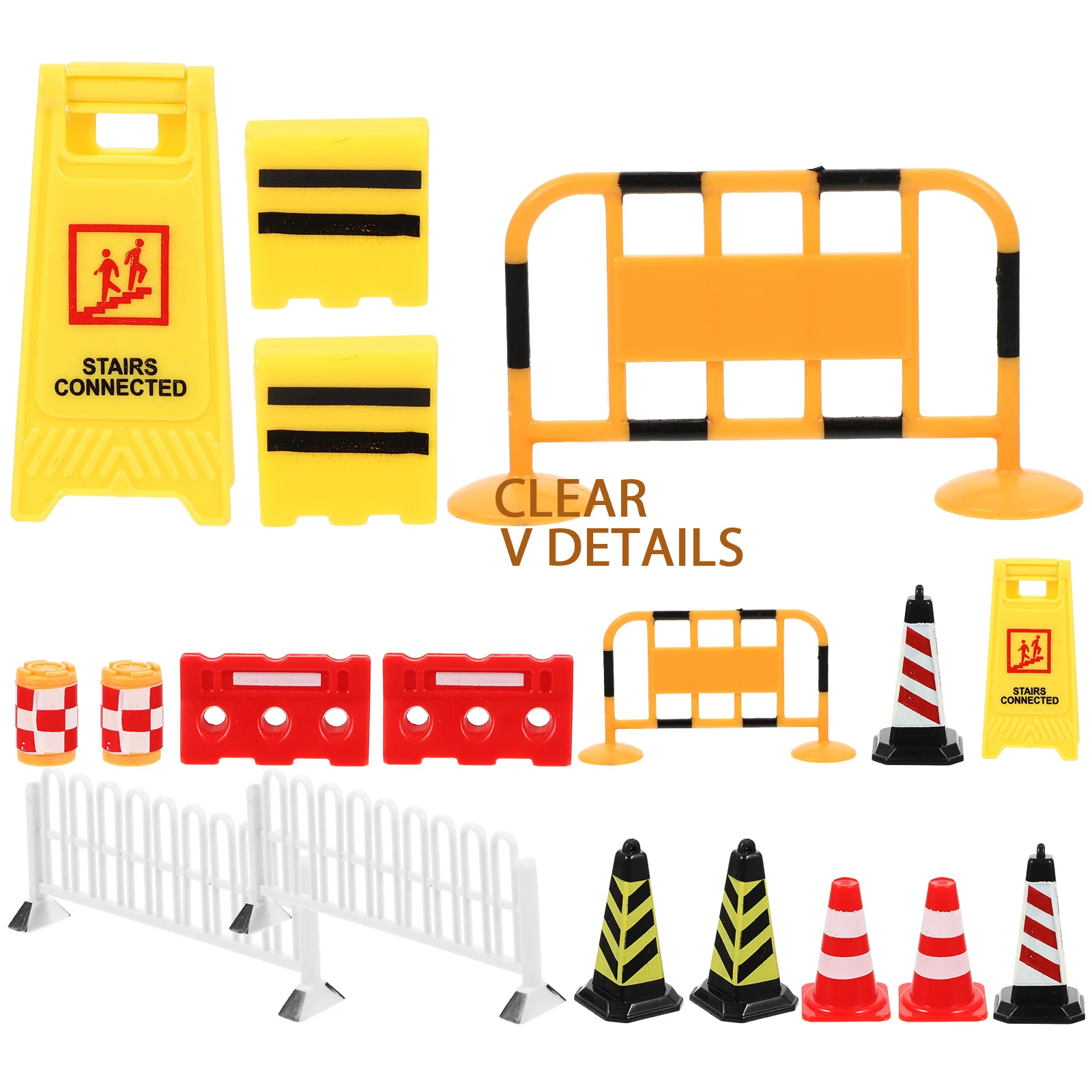 

18 Pcs Street Sign Roadblock Simulation Props Child Kids Toys Mini Traffic Signs Pp Blocks