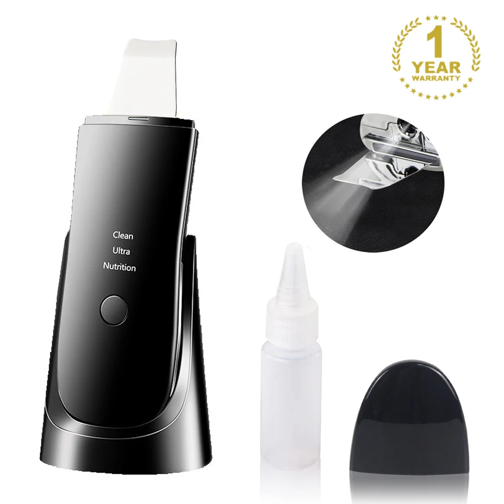 Скребок ультразвуковой 24 кГц для кожи, лопатка вибрационная для удаления черных точек, кавитационный пилинг, лифтинг кожи