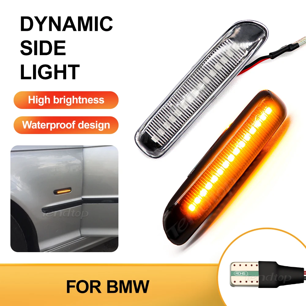 For BMW E46 3 Series Limo Coupe Compact Cabriolet Touring Dynamic Side Marker Turn Signal Lights Indicator Amber Repeater Lamp