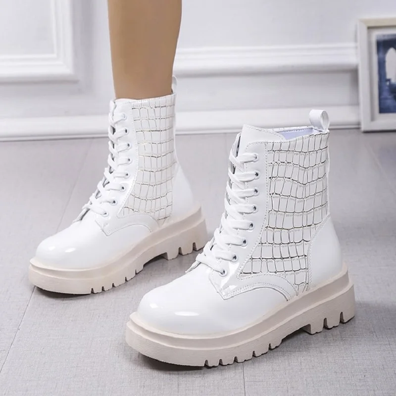 2022 New Style Square Heel Fashion Casual Comfort Women's Lace up Fashion Boots
