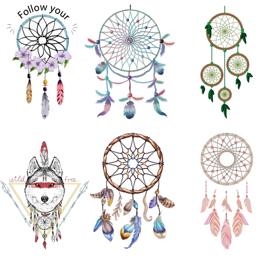 

Cartoon Feather Iron on Patches Heat Transfer Designs Clothing Thermoadhesive Patches Anime Textile Sticker Appliques for Crafts