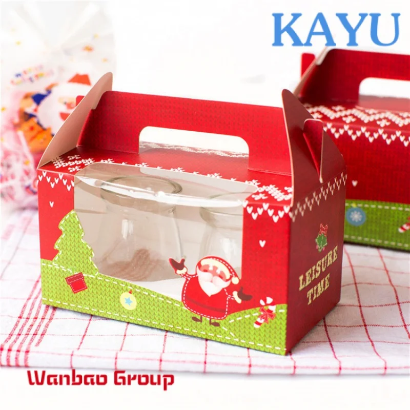 Christmas Cup-cake Handled Packaging Cardboard Boxes for Packing