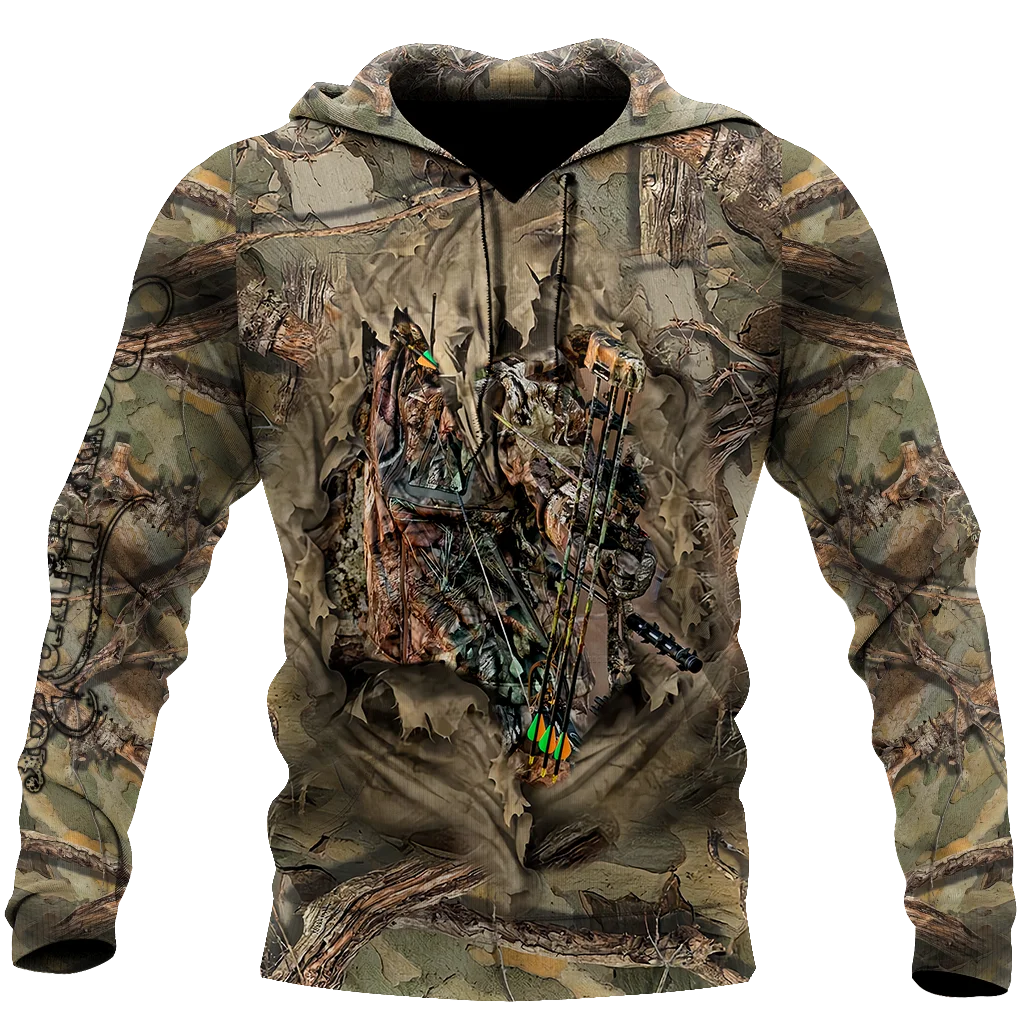 

New Maple Leaf Camouflage 3D Hoodie Men's Women's Outdoor Deer Pattern Camping Hunting Unisex Hooded Jacket Top/zipper 22