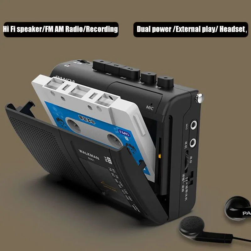 Portable Tape AM/FM Radio Retro Cassette Music Player Walkma