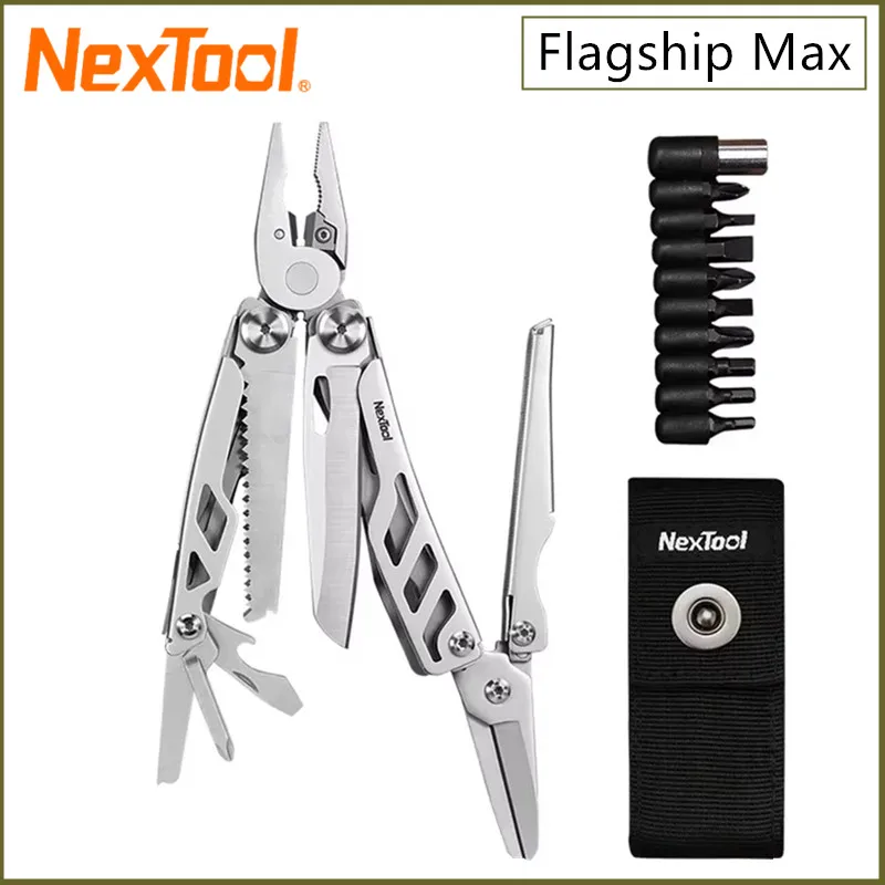 Фото NexTool Флагманский Max 14 в 1, многофункциональные инструменты EDC, плоскогубцы, складной нож, большие ножницы, многофункциональный инструмент для выживания на природе, кемпинга №1