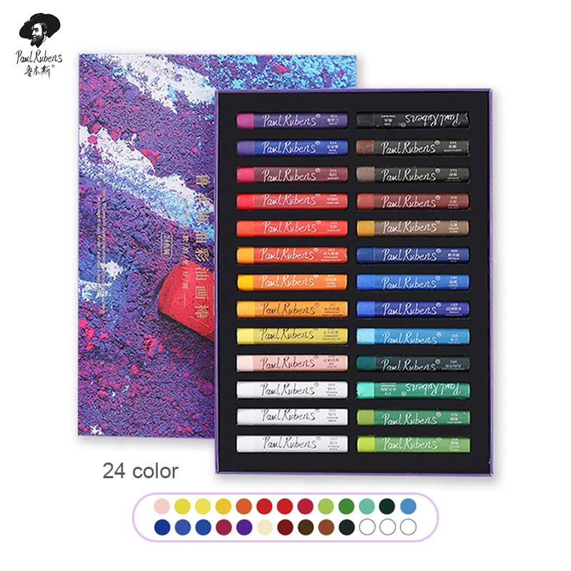 

Paul Rubens Oil Pastel Standard 24+2 Colors Set Vivid Vibrant Colors Professional Painting Soft Oil Pastels Drawing Graffiti Art