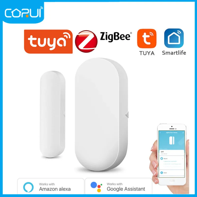

Corui Tuya Zigbee Door Sensor Window Sensor Smart Home Garage Door Detector Work With Hub Alexa Google Home Security Smart Life